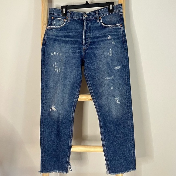 Agolde Jamie Straight Jeans in Lowdown High Rise Distressed 29 - Picture 9 of 12